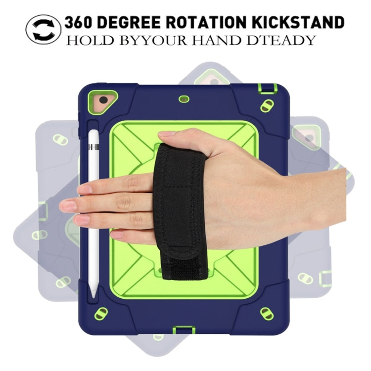 For iPad 9.7 Contrast Color Silicone + PC Combination Case with Holder