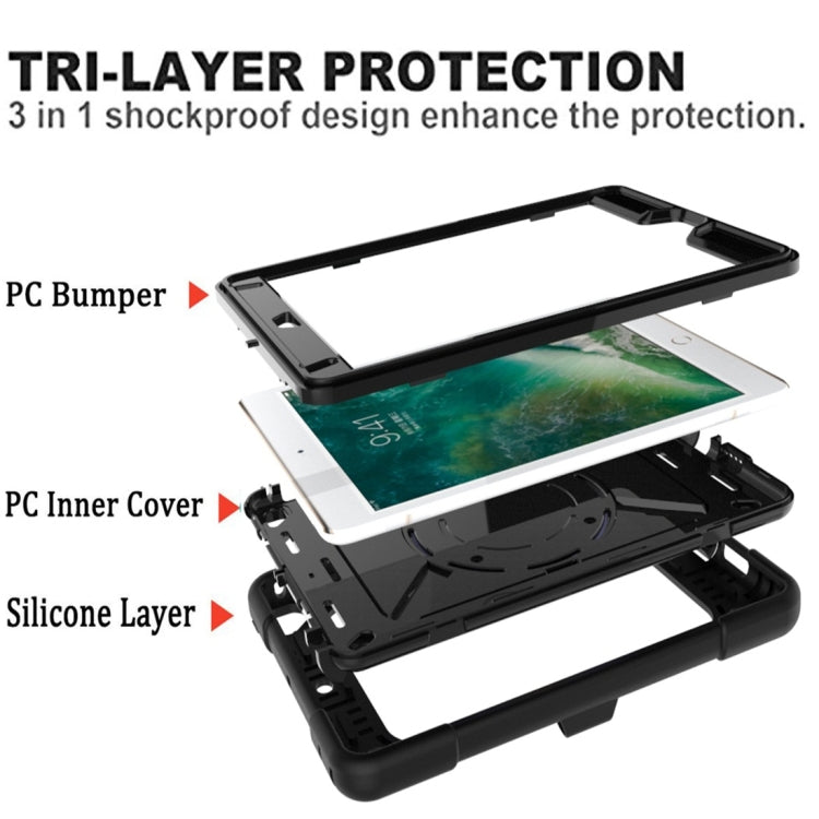 For iPad Mini 5 / 4 Contrast Color Silicone + PC Combination Case with Holder