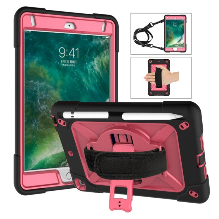 For iPad Mini 5 / 4 Contrast Color Silicone + PC Combination Case with Holder