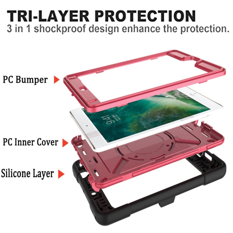 For iPad Mini 5 / 4 Contrast Color Silicone + PC Combination Case with Holder