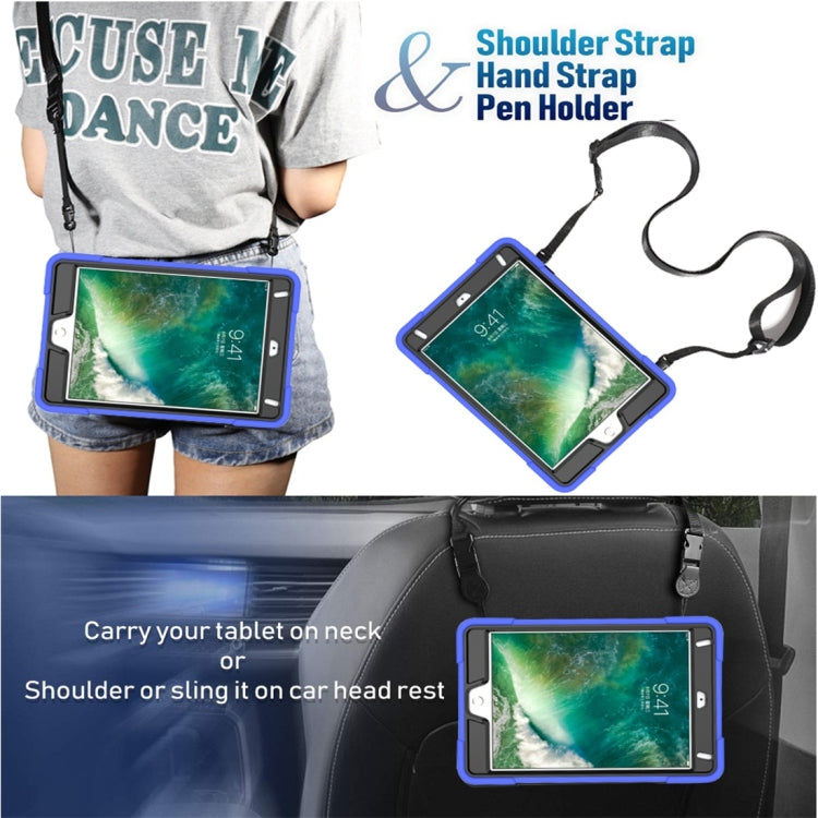 For iPad Mini 5 / 4 Contrast Color Silicone + PC Combination Case with Holder