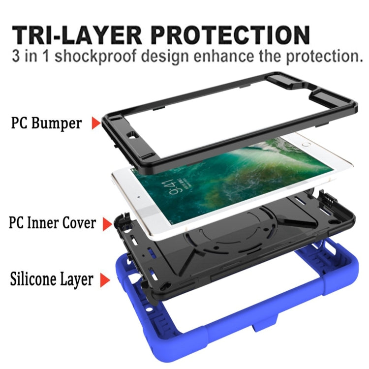 For iPad Mini 5 / 4 Contrast Color Silicone + PC Combination Case with Holder