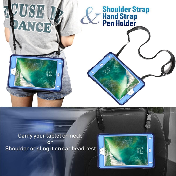 For iPad Mini 5 / 4 Contrast Color Silicone + PC Combination Case with Holder