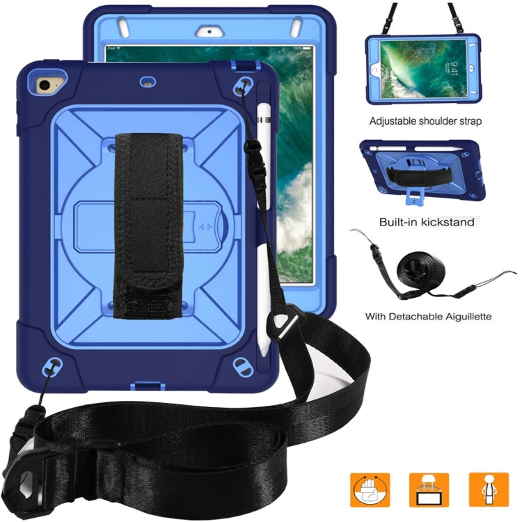 For iPad Mini 5 / 4 Contrast Color Silicone + PC Combination Case with Holder