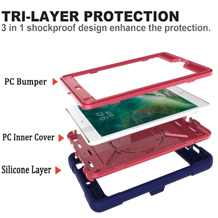 For iPad Mini 5 / 4 Contrast Color Silicone + PC Combination Case with Holder