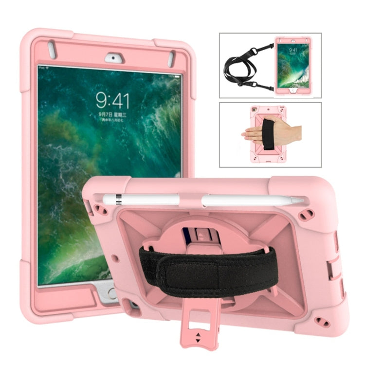 For iPad Mini 5 / 4 Contrast Color Silicone + PC Combination Case with Holder