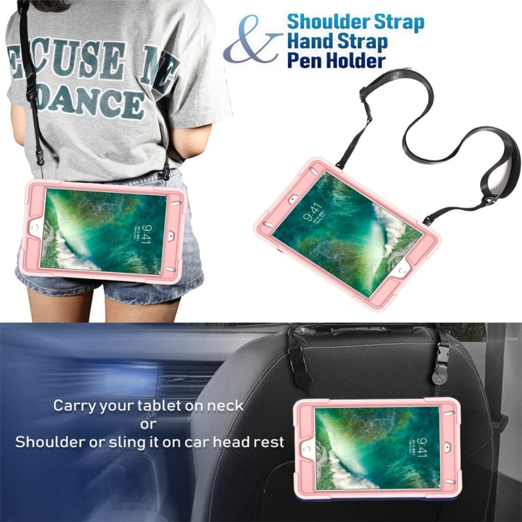 For iPad Mini 5 / 4 Contrast Color Silicone + PC Combination Case with Holder