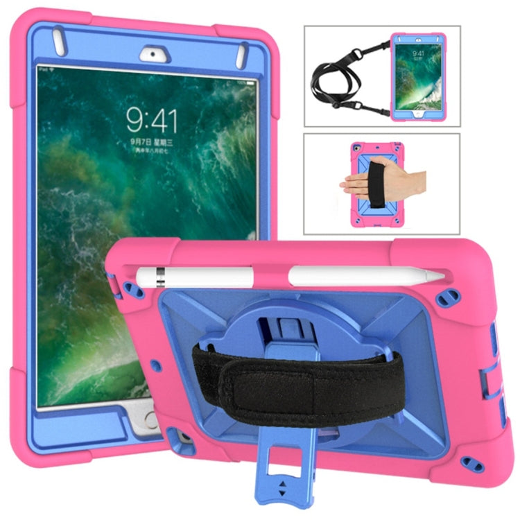 For iPad Mini 5 / 4 Contrast Color Silicone + PC Combination Case with Holder