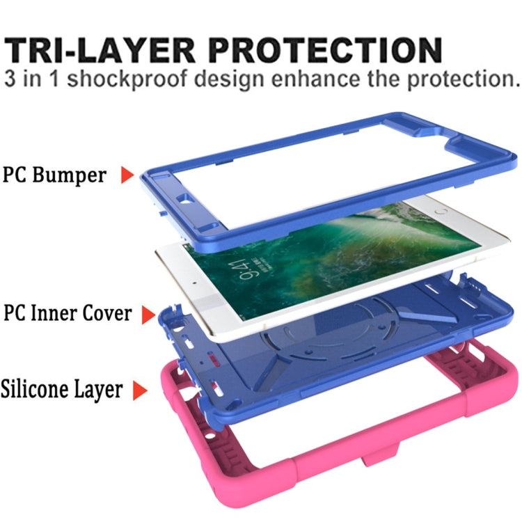 For iPad Mini 5 / 4 Contrast Color Silicone + PC Combination Case with Holder