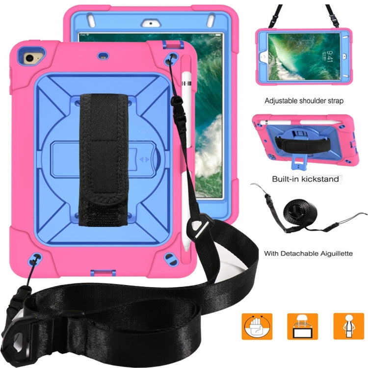 For iPad Mini 5 / 4 Contrast Color Silicone + PC Combination Case with Holder