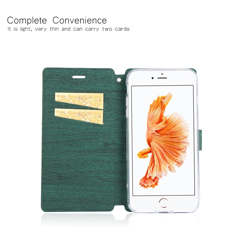 For iPhone 6s & 6 Ultra-thin Tree Texture Horizontal Flip TPU + PU Leather Case, with Card Slots & Holder & Lanyard