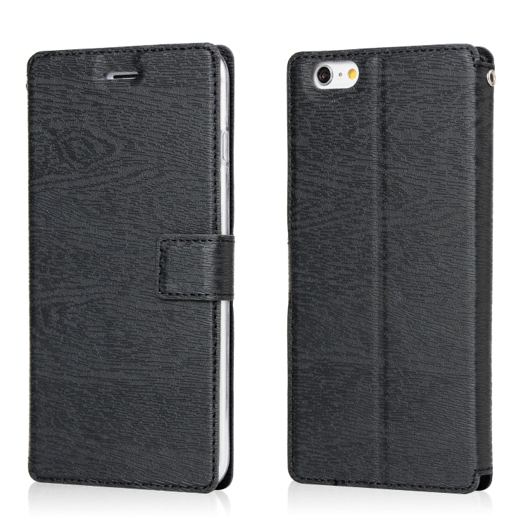 For iPhone 6s & 6 Ultra-thin Tree Texture Horizontal Flip TPU + PU Leather Case, with Card Slots & Holder & Lanyard