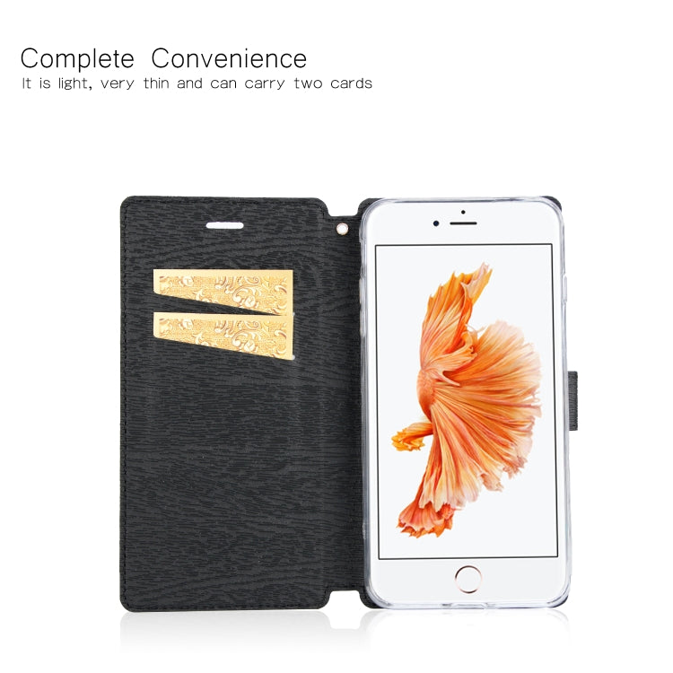 For iPhone 6s & 6 Ultra-thin Tree Texture Horizontal Flip TPU + PU Leather Case, with Card Slots & Holder & Lanyard