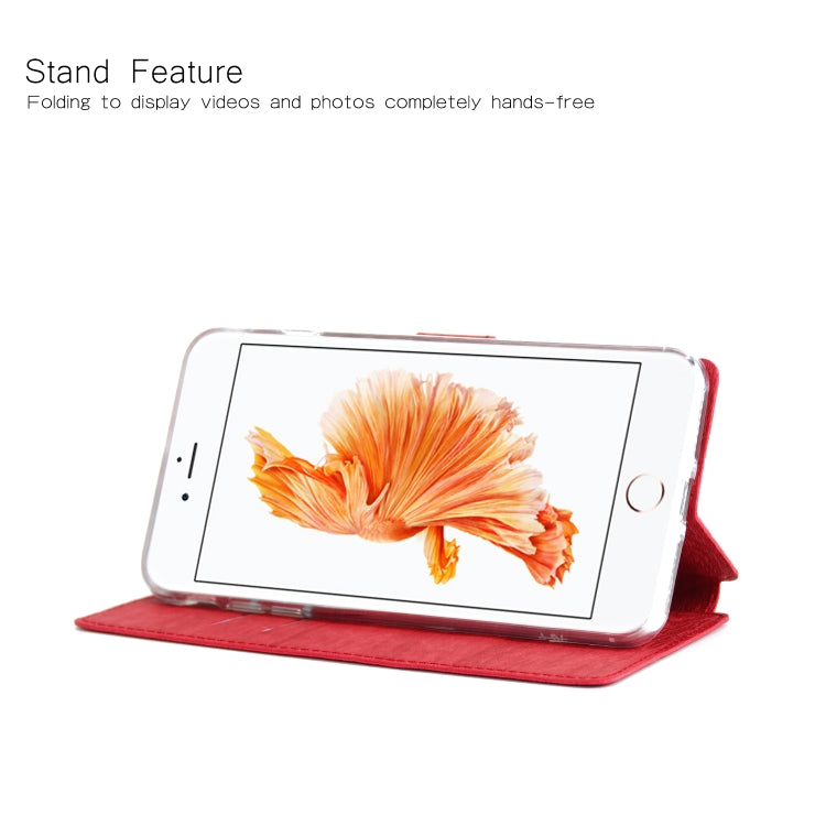 For iPhone 6s & 6 Ultra-thin Tree Texture Horizontal Flip TPU + PU Leather Case, with Card Slots & Holder & Lanyard