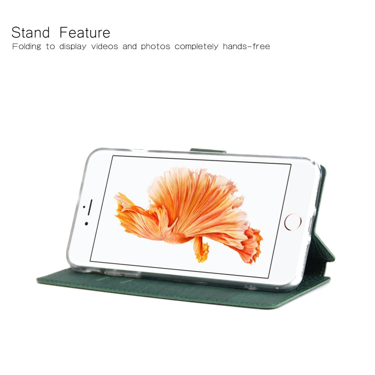 For iPhone 6s Plus & 6 Plus Ultra-thin Tree Texture Horizontal Flip TPU + PU Leather Case, with Card Slots & Holder & Lanyard