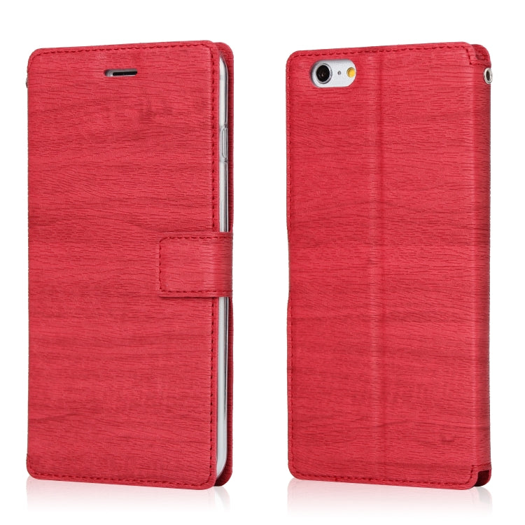 For iPhone 6s Plus & 6 Plus Ultra-thin Tree Texture Horizontal Flip TPU + PU Leather Case, with Card Slots & Holder & Lanyard