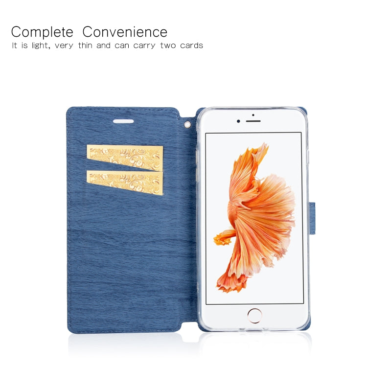 For iPhone 6s Plus & 6 Plus Ultra-thin Tree Texture Horizontal Flip TPU + PU Leather Case, with Card Slots & Holder & Lanyard