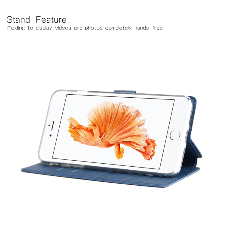 For iPhone 6s Plus & 6 Plus Ultra-thin Tree Texture Horizontal Flip TPU + PU Leather Case, with Card Slots & Holder & Lanyard