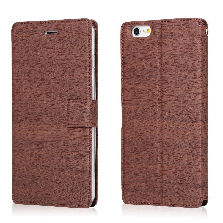 For iPhone 6s Plus & 6 Plus Ultra-thin Tree Texture Horizontal Flip TPU + PU Leather Case, with Card Slots & Holder & Lanyard