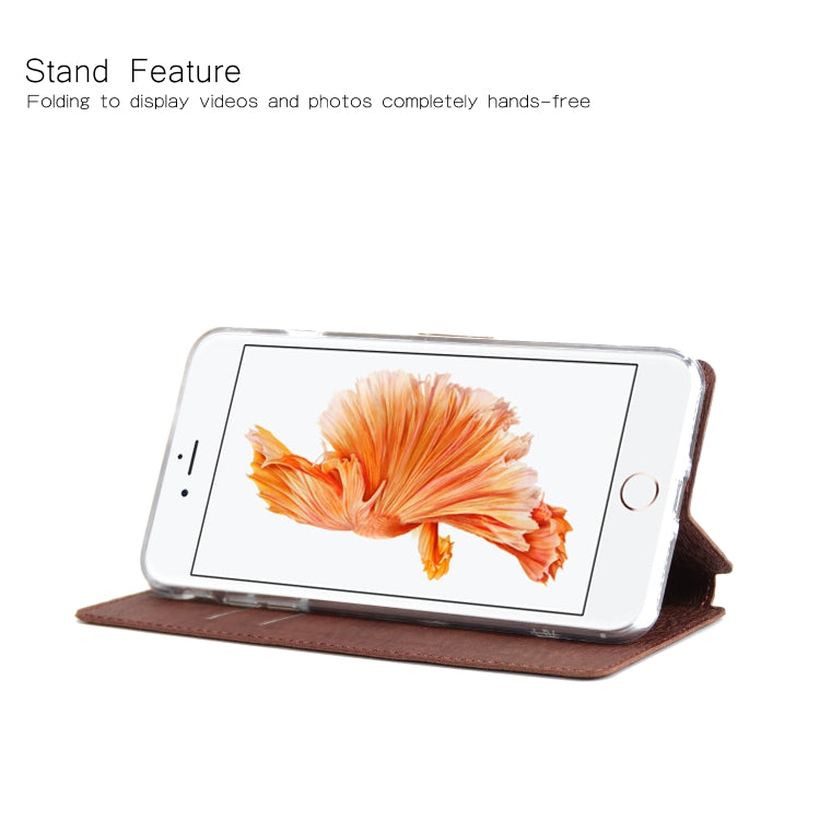 For iPhone 6s Plus & 6 Plus Ultra-thin Tree Texture Horizontal Flip TPU + PU Leather Case, with Card Slots & Holder & Lanyard