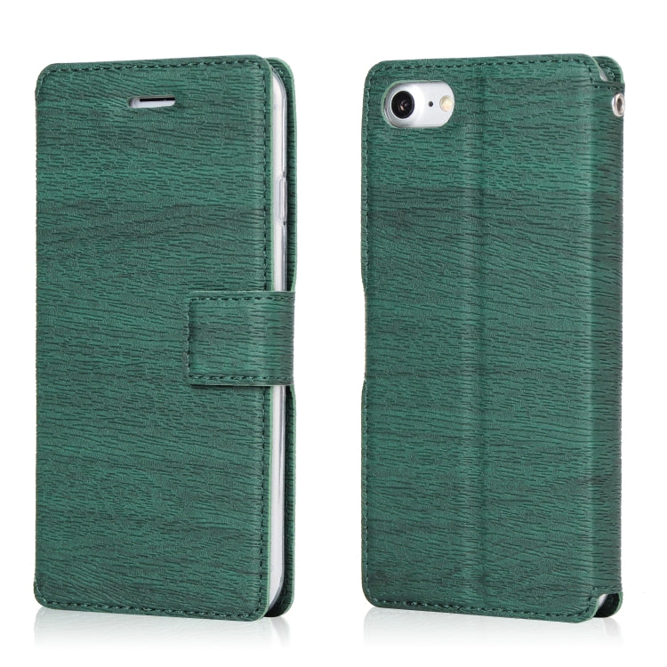 For iPhone SE 2020 & 8 & 7 Ultra-thin Tree Texture Horizontal Flip TPU + PU Leather Case, with Card Slots & Holder & Lanyard