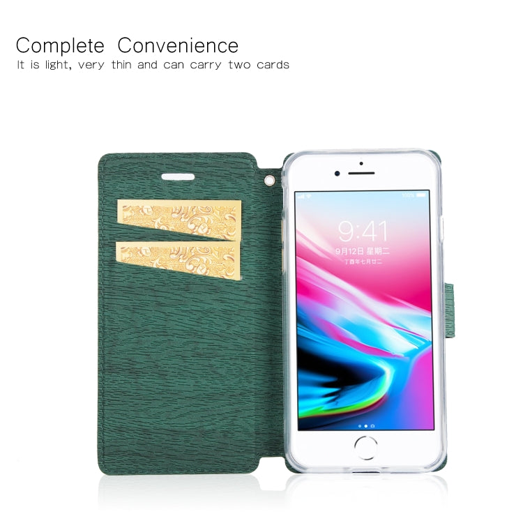 For iPhone SE 2020 & 8 & 7 Ultra-thin Tree Texture Horizontal Flip TPU + PU Leather Case, with Card Slots & Holder & Lanyard