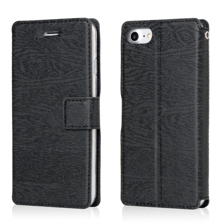 For iPhone SE 2020 & 8 & 7 Ultra-thin Tree Texture Horizontal Flip TPU + PU Leather Case, with Card Slots & Holder & Lanyard