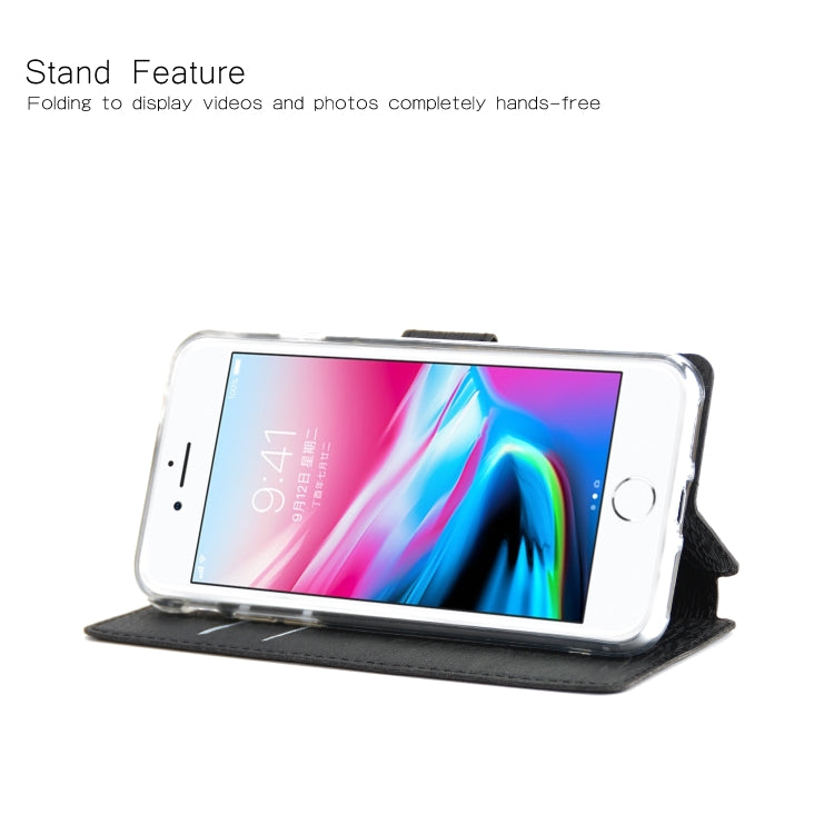 For iPhone SE 2020 & 8 & 7 Ultra-thin Tree Texture Horizontal Flip TPU + PU Leather Case, with Card Slots & Holder & Lanyard