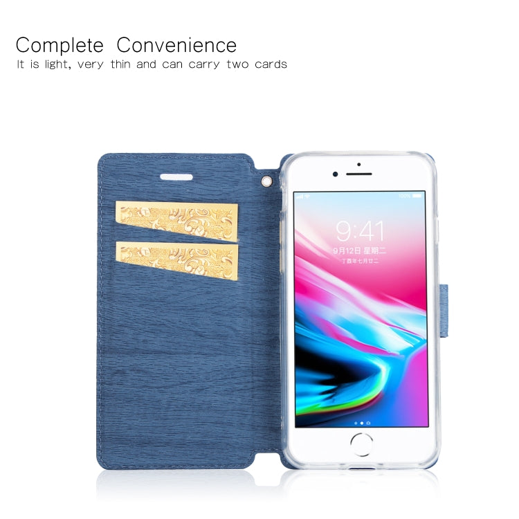 For iPhone SE 2020 & 8 & 7 Ultra-thin Tree Texture Horizontal Flip TPU + PU Leather Case, with Card Slots & Holder & Lanyard