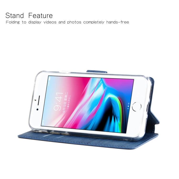 For iPhone SE 2020 & 8 & 7 Ultra-thin Tree Texture Horizontal Flip TPU + PU Leather Case, with Card Slots & Holder & Lanyard