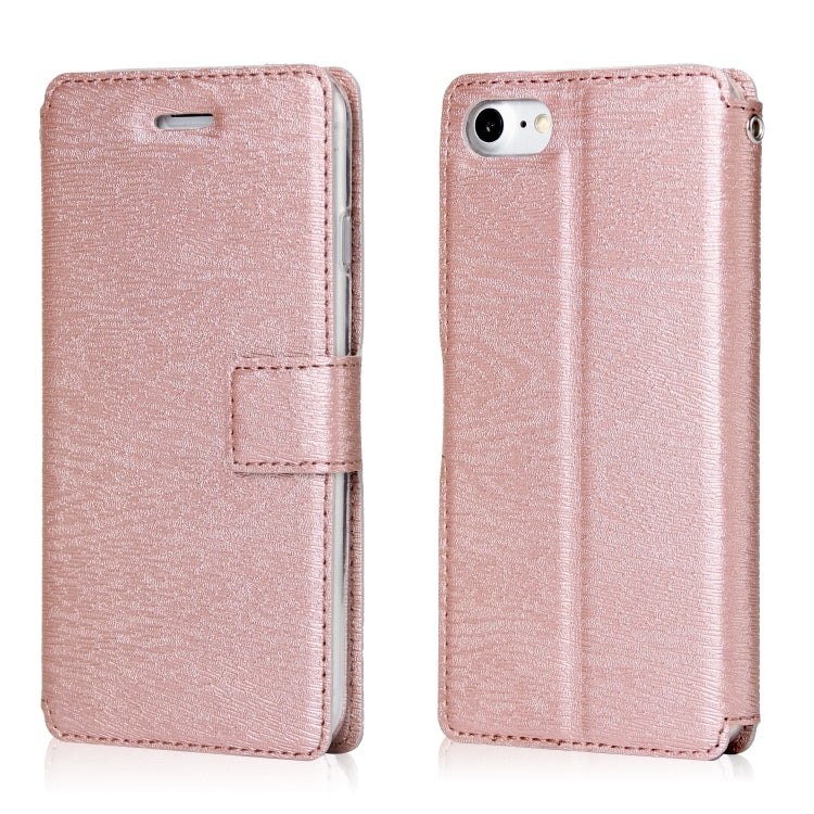 For iPhone SE 2020 & 8 & 7 Ultra-thin Tree Texture Horizontal Flip TPU + PU Leather Case, with Card Slots & Holder & Lanyard
