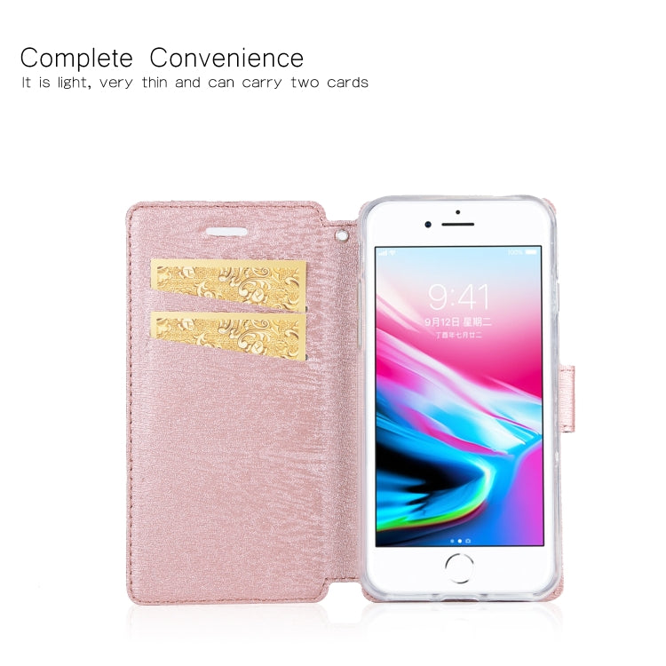For iPhone SE 2020 & 8 & 7 Ultra-thin Tree Texture Horizontal Flip TPU + PU Leather Case, with Card Slots & Holder & Lanyard
