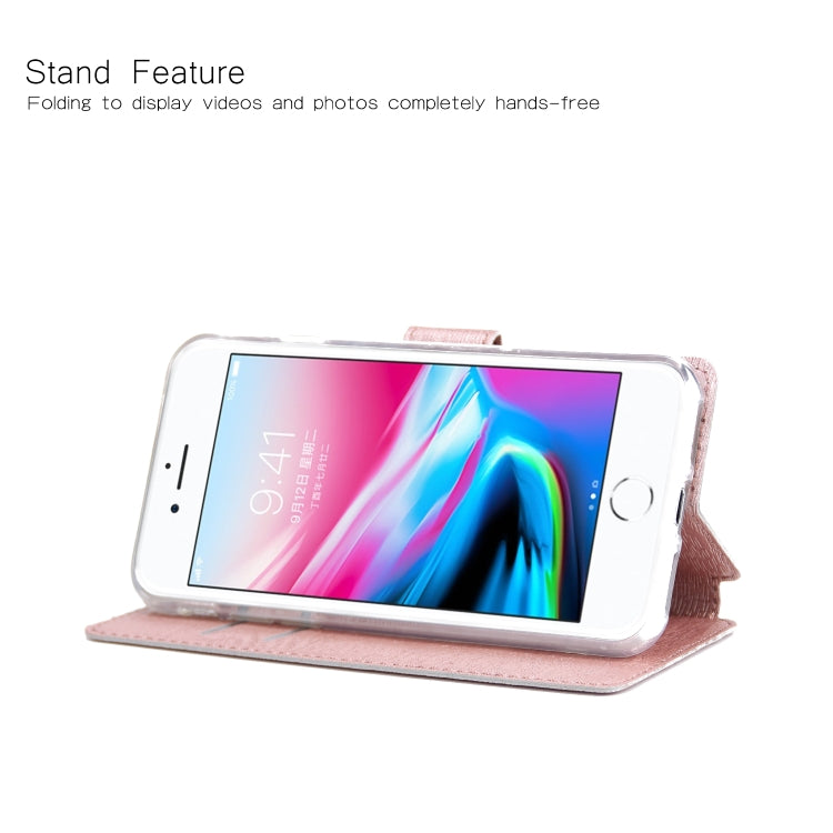 For iPhone SE 2020 & 8 & 7 Ultra-thin Tree Texture Horizontal Flip TPU + PU Leather Case, with Card Slots & Holder & Lanyard