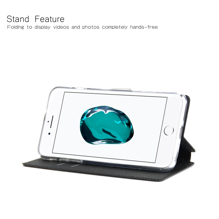 For iPhone 8 Plus & 7 Plus Ultra-thin Tree Texture Horizontal Flip TPU + PU Leather Case, with Card Slots & Holder & Lanyard