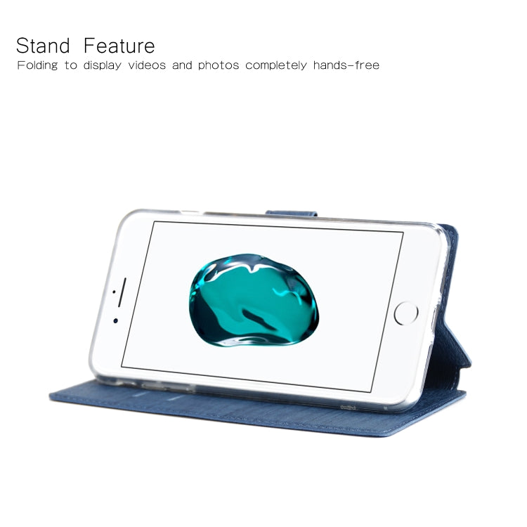 For iPhone 8 Plus & 7 Plus Ultra-thin Tree Texture Horizontal Flip TPU + PU Leather Case, with Card Slots & Holder & Lanyard