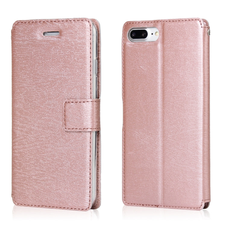 For iPhone 8 Plus & 7 Plus Ultra-thin Tree Texture Horizontal Flip TPU + PU Leather Case, with Card Slots & Holder & Lanyard