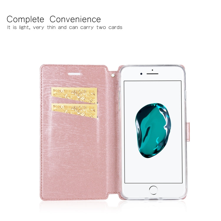 For iPhone 8 Plus & 7 Plus Ultra-thin Tree Texture Horizontal Flip TPU + PU Leather Case, with Card Slots & Holder & Lanyard