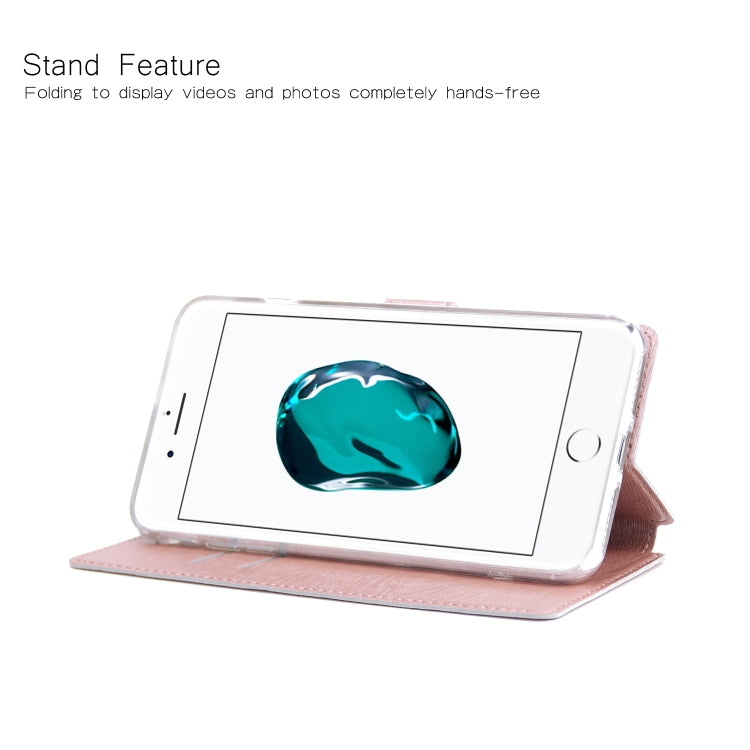 For iPhone 8 Plus & 7 Plus Ultra-thin Tree Texture Horizontal Flip TPU + PU Leather Case, with Card Slots & Holder & Lanyard