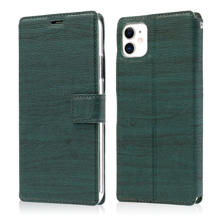 For iPhone 11 Ultra-thin Tree Texture Horizontal Flip TPU + PU Leather Case, with Card Slots & Holder & Lanyard