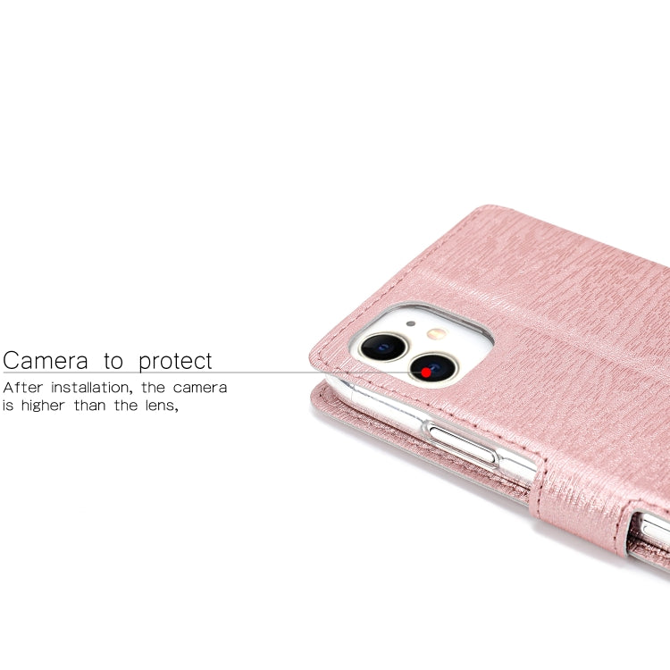 For iPhone 11 Ultra-thin Tree Texture Horizontal Flip TPU + PU Leather Case, with Card Slots & Holder & Lanyard