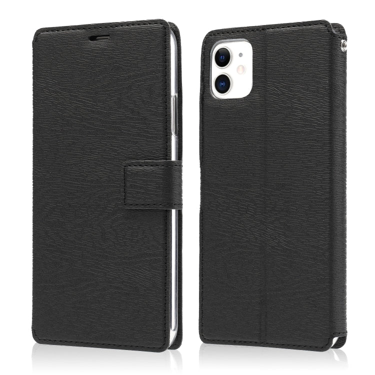 For iPhone 11 Ultra-thin Tree Texture Horizontal Flip TPU + PU Leather Case, with Card Slots & Holder & Lanyard