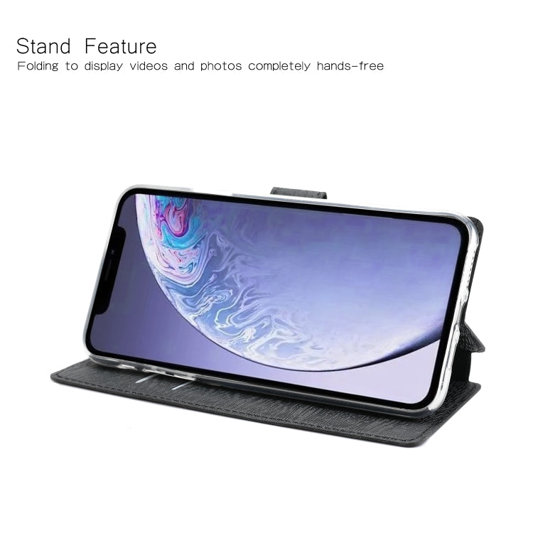 For iPhone 11 Ultra-thin Tree Texture Horizontal Flip TPU + PU Leather Case, with Card Slots & Holder & Lanyard