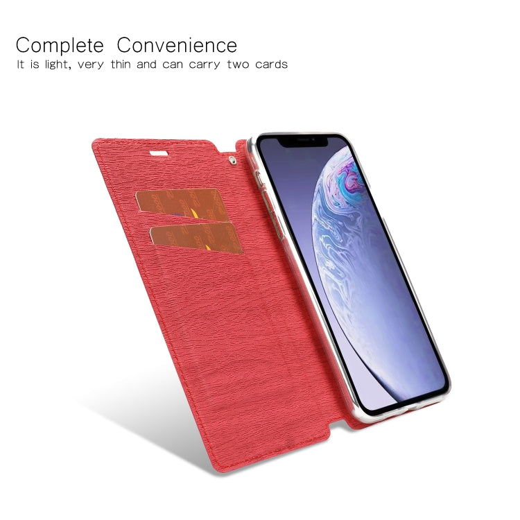 For iPhone 11 Ultra-thin Tree Texture Horizontal Flip TPU + PU Leather Case, with Card Slots & Holder & Lanyard
