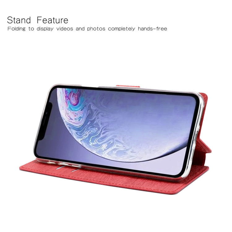 For iPhone 11 Ultra-thin Tree Texture Horizontal Flip TPU + PU Leather Case, with Card Slots & Holder & Lanyard