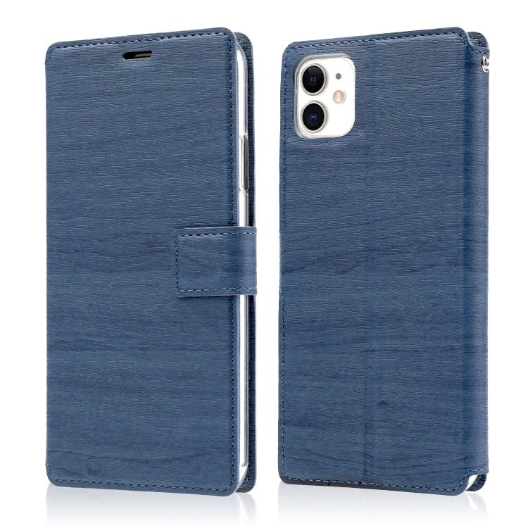 For iPhone 11 Ultra-thin Tree Texture Horizontal Flip TPU + PU Leather Case, with Card Slots & Holder & Lanyard