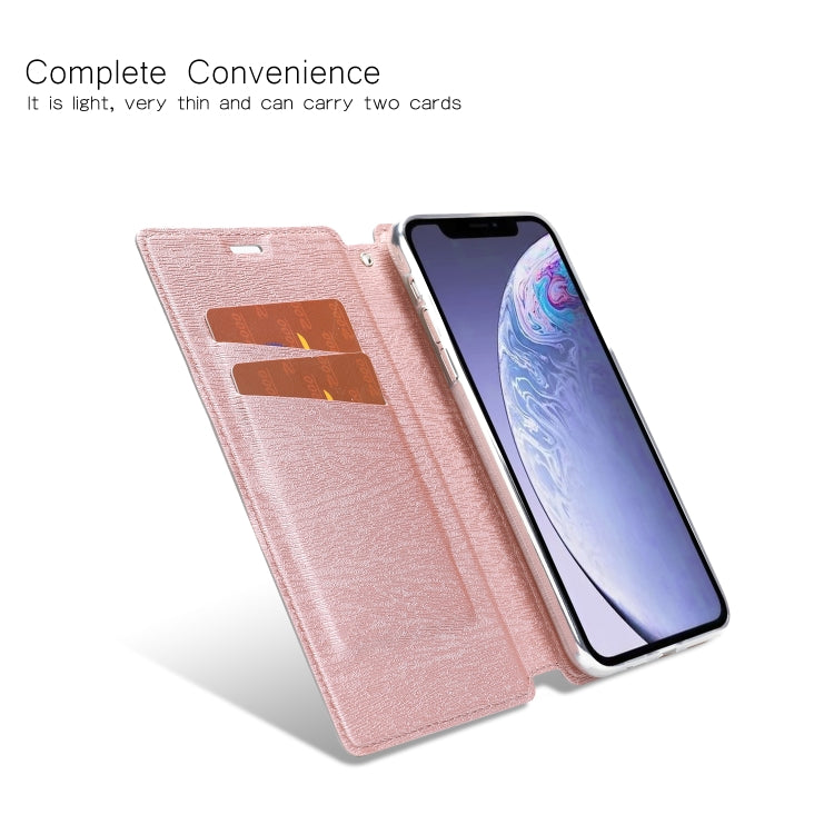 For iPhone 11 Ultra-thin Tree Texture Horizontal Flip TPU + PU Leather Case, with Card Slots & Holder & Lanyard