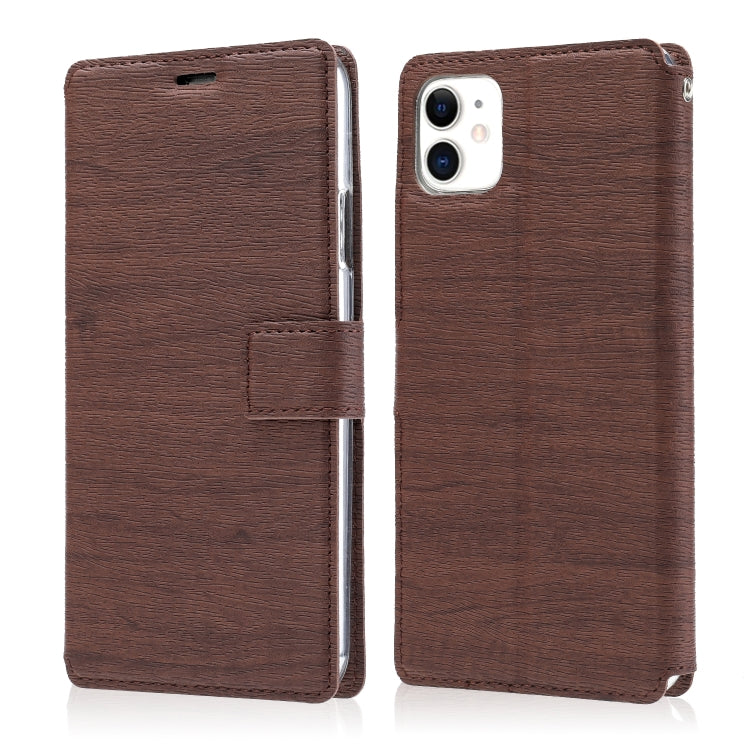 For iPhone 11 Ultra-thin Tree Texture Horizontal Flip TPU + PU Leather Case, with Card Slots & Holder & Lanyard