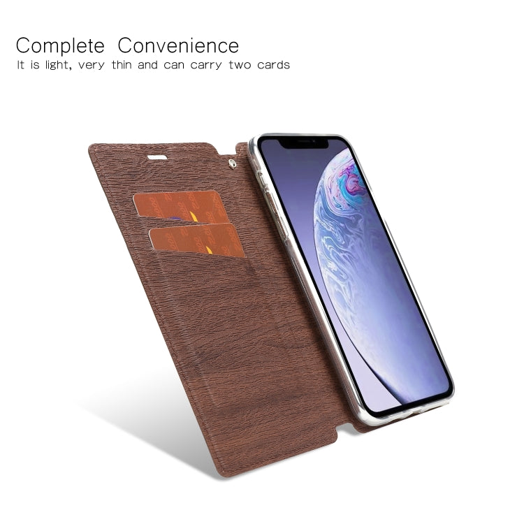 For iPhone 11 Ultra-thin Tree Texture Horizontal Flip TPU + PU Leather Case, with Card Slots & Holder & Lanyard
