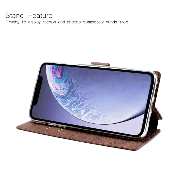 For iPhone 11 Ultra-thin Tree Texture Horizontal Flip TPU + PU Leather Case, with Card Slots & Holder & Lanyard