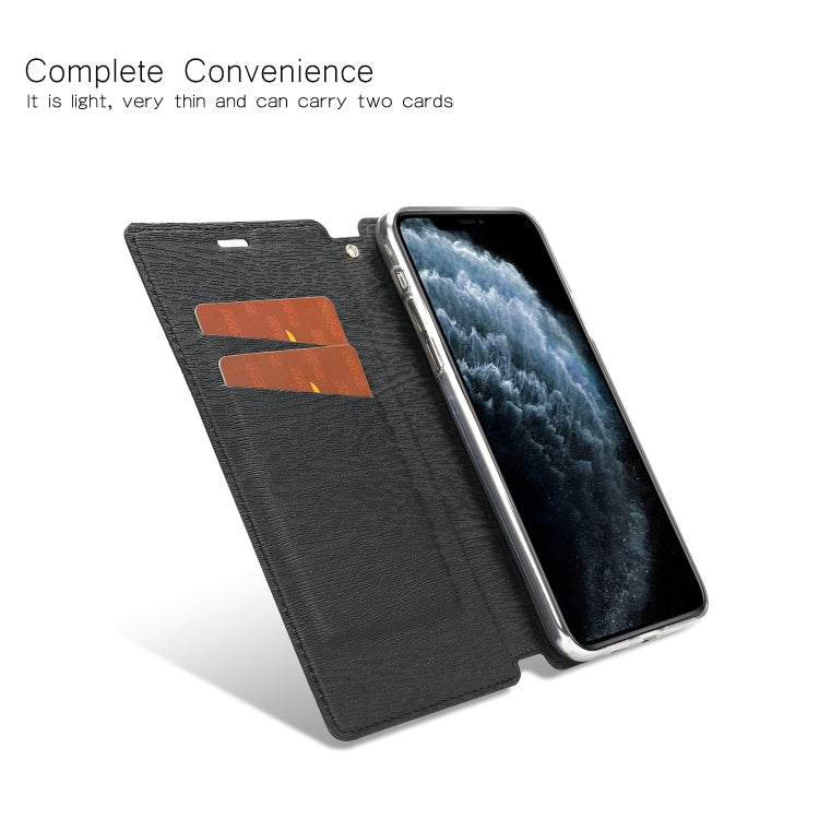 For iPhone 11 Pro Ultra-thin Tree Texture Horizontal Flip TPU + PU Leather Case, with Card Slots & Holder & Lanyard